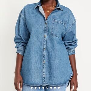 Blue Denim Button-Up Shirt